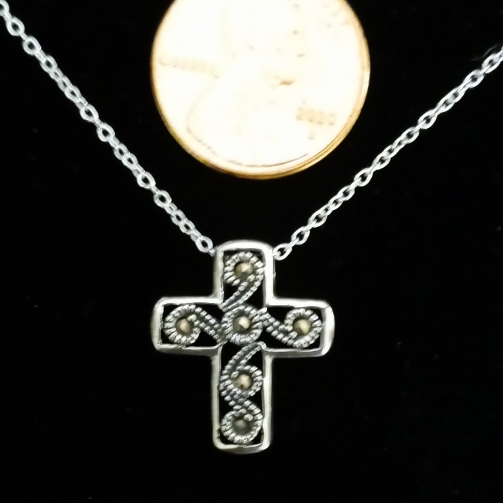 Sterling silver cute little cross necklace